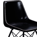 18" Black Faux Leather Side Chair - Homeroots - Flyclothing LLC