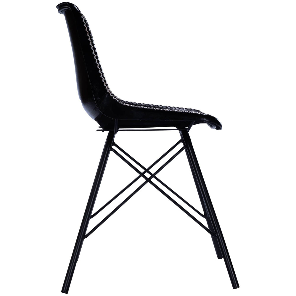 18" Black Faux Leather Side Chair - Homeroots - Flyclothing LLC