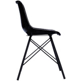 18" Black Faux Leather Side Chair - Homeroots - Flyclothing LLC