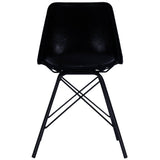 18" Black Faux Leather Side Chair - Homeroots - Flyclothing LLC