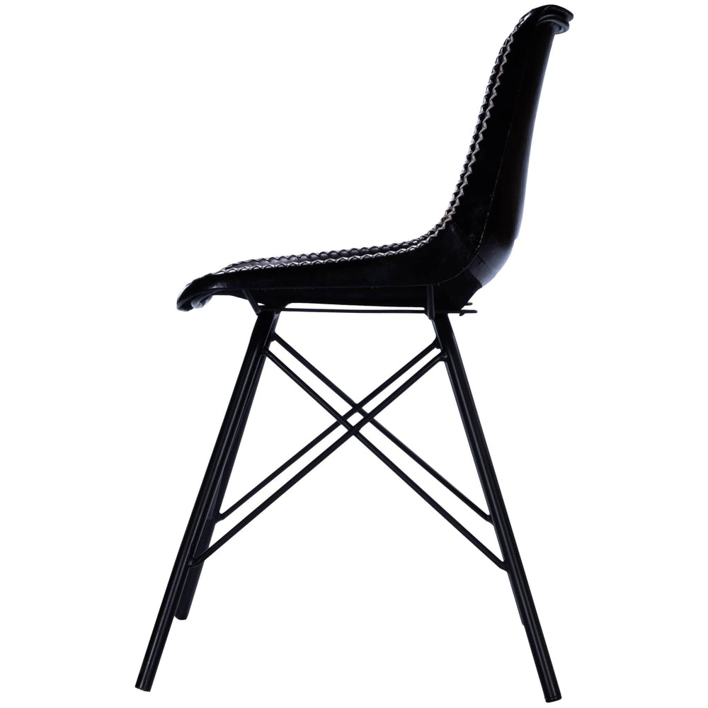 18" Black Faux Leather Side Chair - Homeroots - Flyclothing LLC