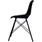 18" Black Faux Leather Side Chair - Homeroots - Flyclothing LLC