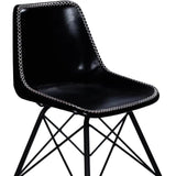 18" Black Faux Leather Side Chair - Homeroots - Flyclothing LLC