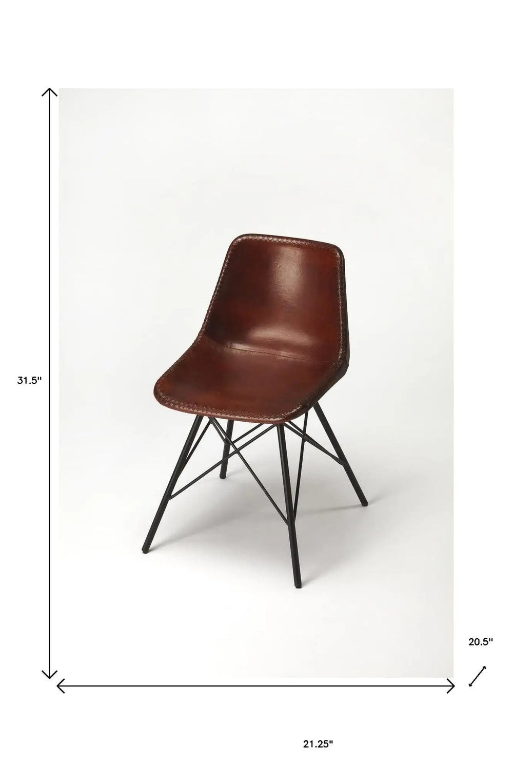 21" Brown And Black Faux Leather Side Chair - Homeroots - Flyclothing LLC