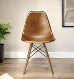 18" Brown And Copper Faux Leather Side Chair - Homeroots - Flyclothing LLC