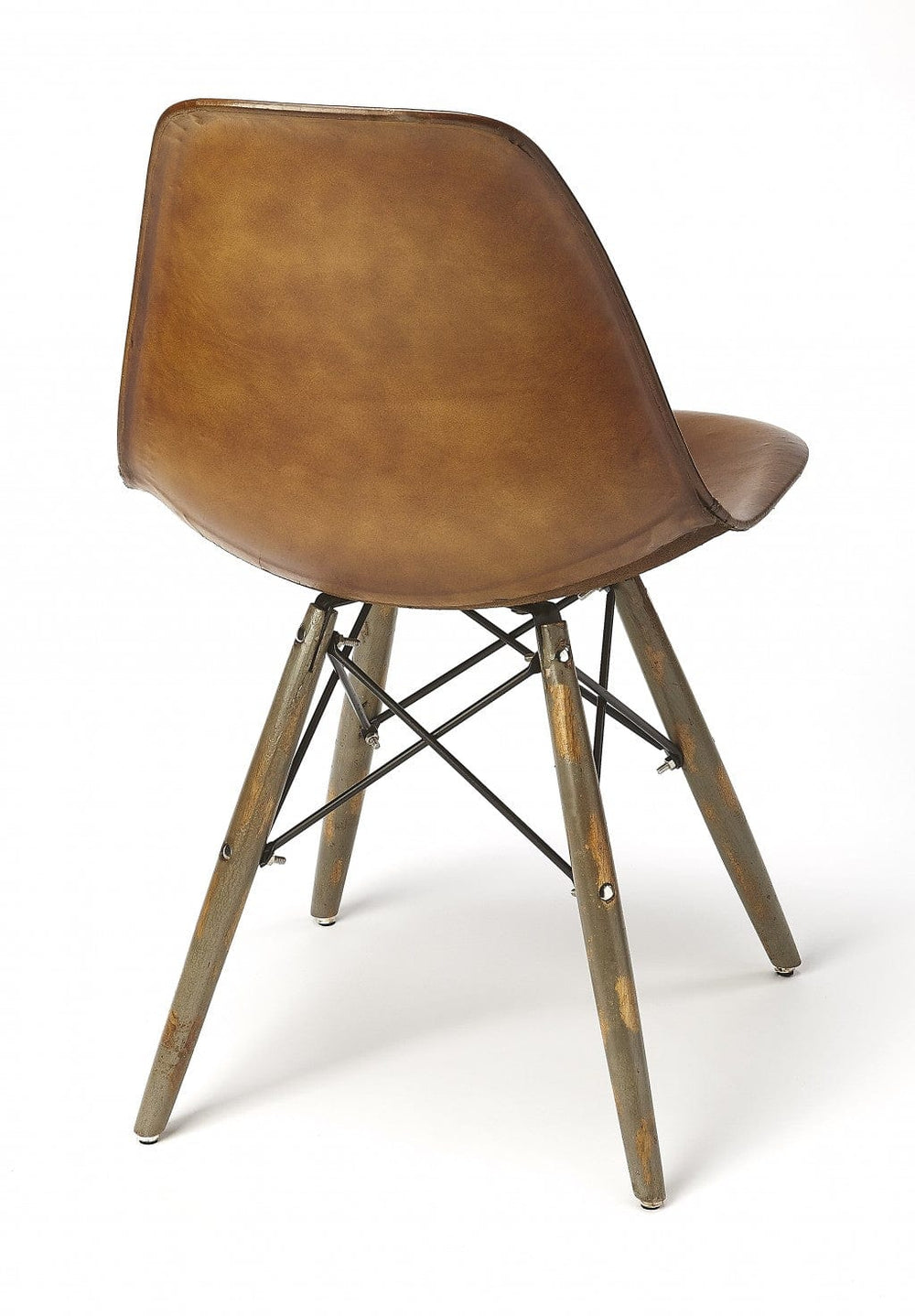 18" Brown And Copper Faux Leather Side Chair - Homeroots - Flyclothing LLC