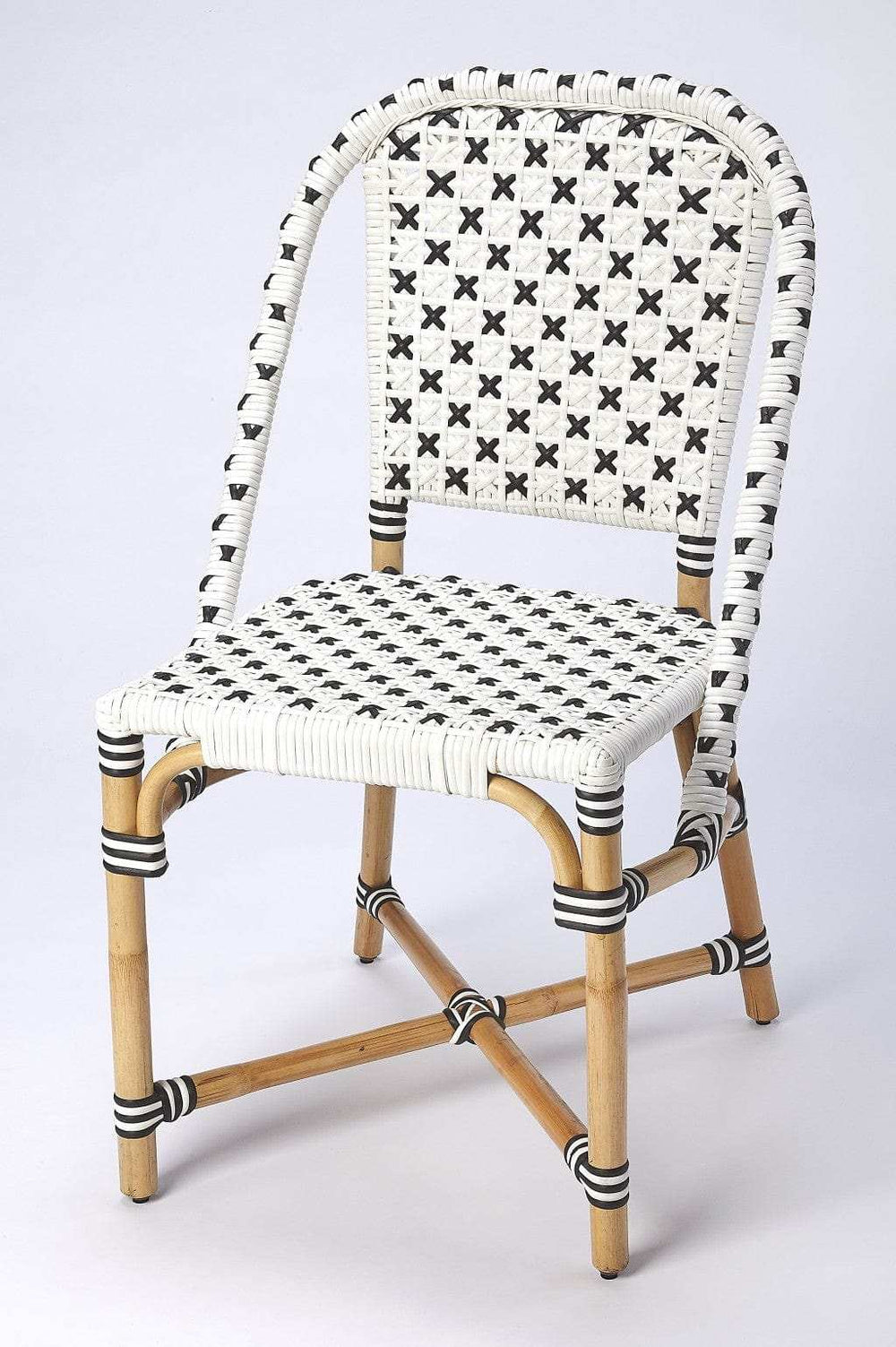 White And Brown Faux Rattan Dining Chair - Homeroots - Flyclothing LLC