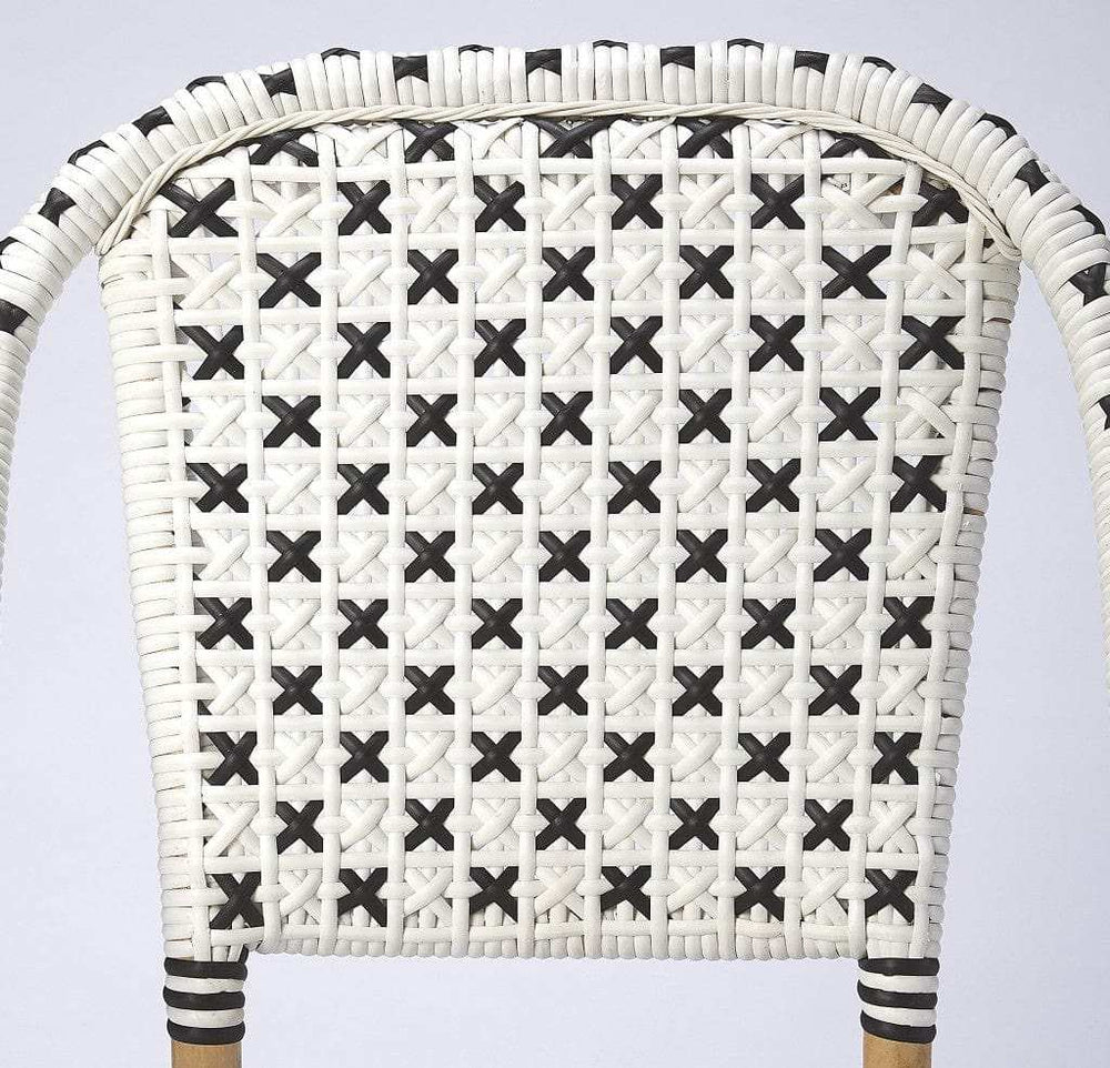 White And Brown Faux Rattan Dining Chair - Homeroots - Flyclothing LLC