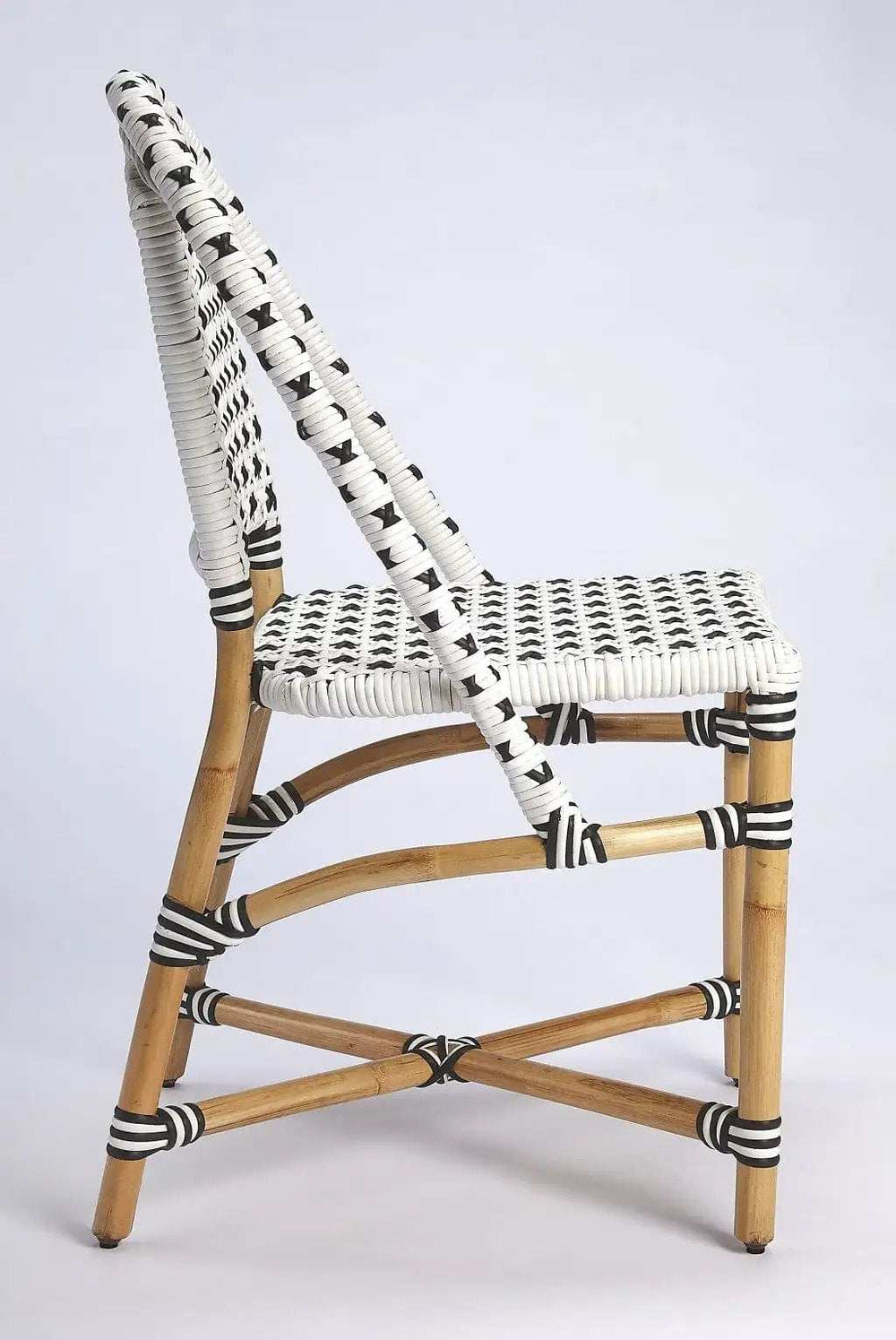 White And Brown Faux Rattan Dining Chair - Homeroots - Flyclothing LLC
