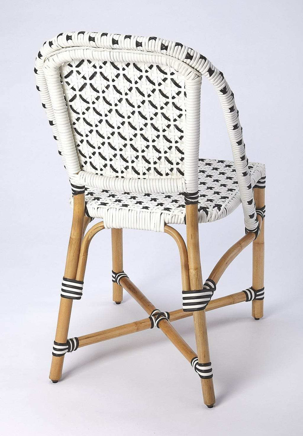White And Brown Faux Rattan Dining Chair - Homeroots - Flyclothing LLC