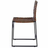 17" Brown And Black Faux Leather Side Chair - Homeroots - Flyclothing LLC