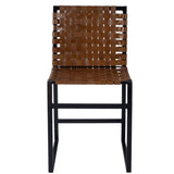 17" Brown And Black Faux Leather Side Chair - Homeroots - Flyclothing LLC