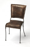 16" Brown Faux Leather Side Chair - Homeroots - Flyclothing LLC