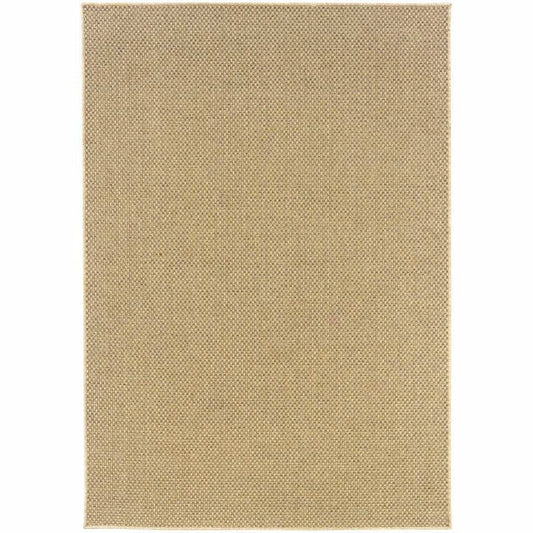 2' X 4' Tan Faux Seagrass Indoor Outdoor Area Rug - Homeroots - Flyclothing LLC