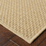 2' X 4' Tan Faux Seagrass Indoor Outdoor Area Rug - Homeroots - Flyclothing LLC
