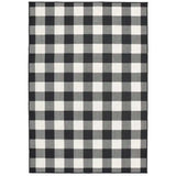 2' X 4' Black and Ivory Indoor Outdoor Area Rug - Homeroots - Flyclothing LLC