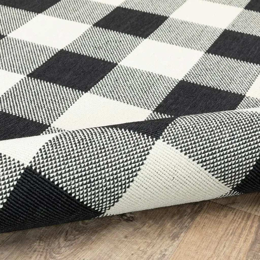 2' X 4' Black and Ivory Indoor Outdoor Area Rug - Homeroots - Flyclothing LLC