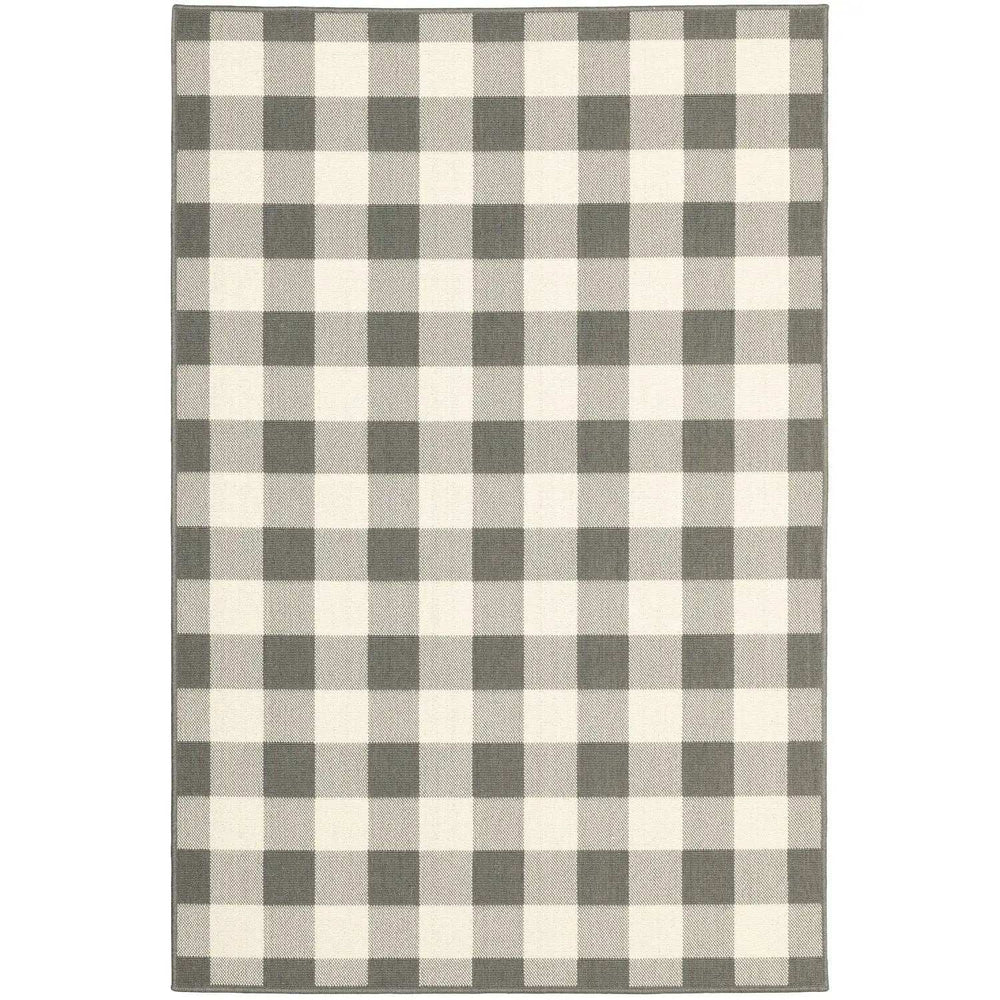 2' X 4' Gray and Ivory Indoor Outdoor Area Rug - Homeroots - Flyclothing LLC