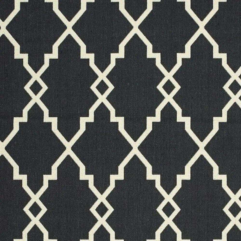 2' X 4' Black and Ivory Indoor Outdoor Area Rug - Homeroots - Flyclothing LLC