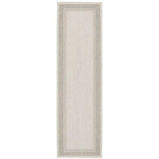 Gray and Ivory Indoor Outdoor Area Rug - Homeroots - Flyclothing LLC