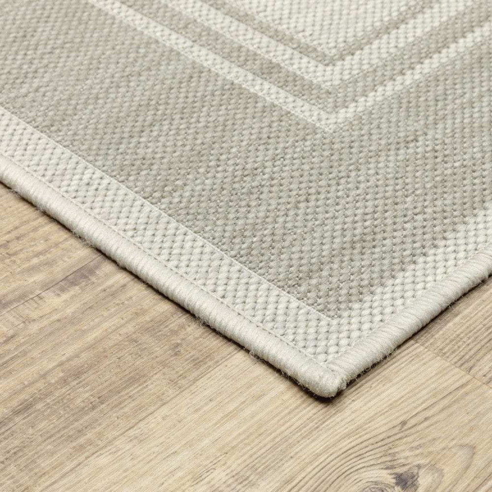 Gray and Ivory Indoor Outdoor Area Rug - Homeroots - Flyclothing LLC
