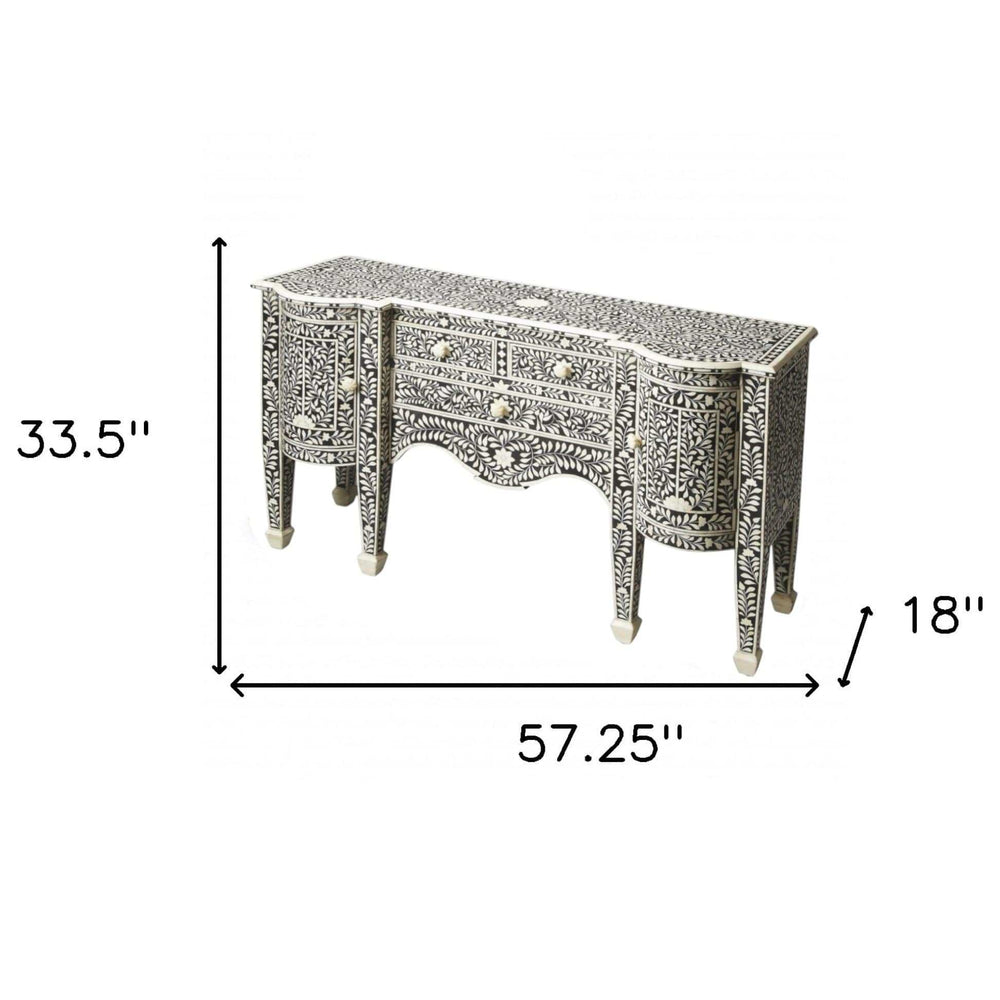 Victoria Black Bone Inlay Buffet - Homeroots - Flyclothing LLC