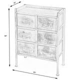 23" Bronze Metal Six Drawer Chest - Homeroots