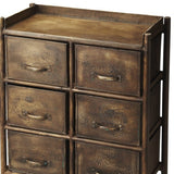 23" Bronze Metal Six Drawer Chest - Homeroots
