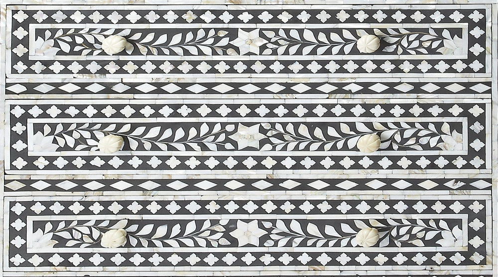 36" Black Manufactured Wood Three Drawer Chest - Homeroots