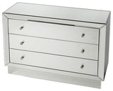 42" Clear Glass Three Drawer Dresser - Homeroots - Flyclothing LLC