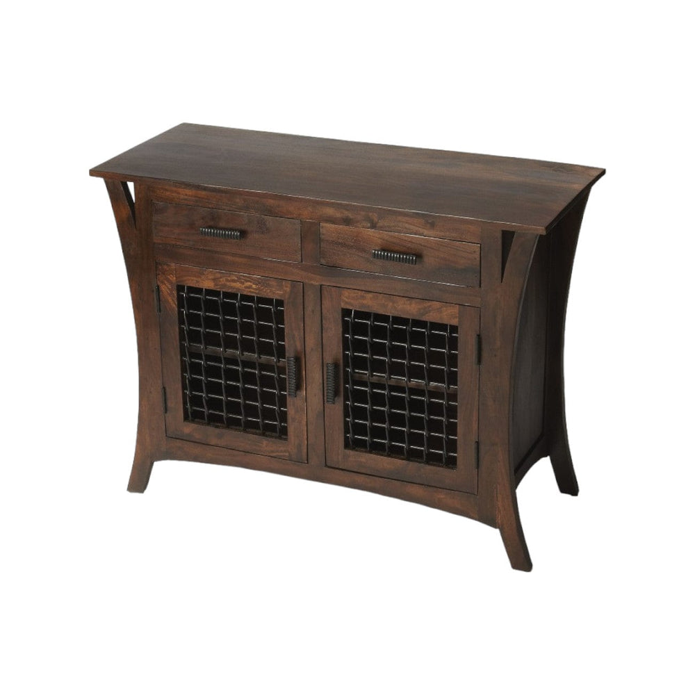 44" Dark Brown Solid Wood Frame Standard Accent Chest With Two Drawers - Homeroots - Flyclothing LLC