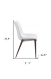 Stich White Faux Leather Side or Dining Chairs Set of 2 Chairs - Homeroots - Flyclothing LLC