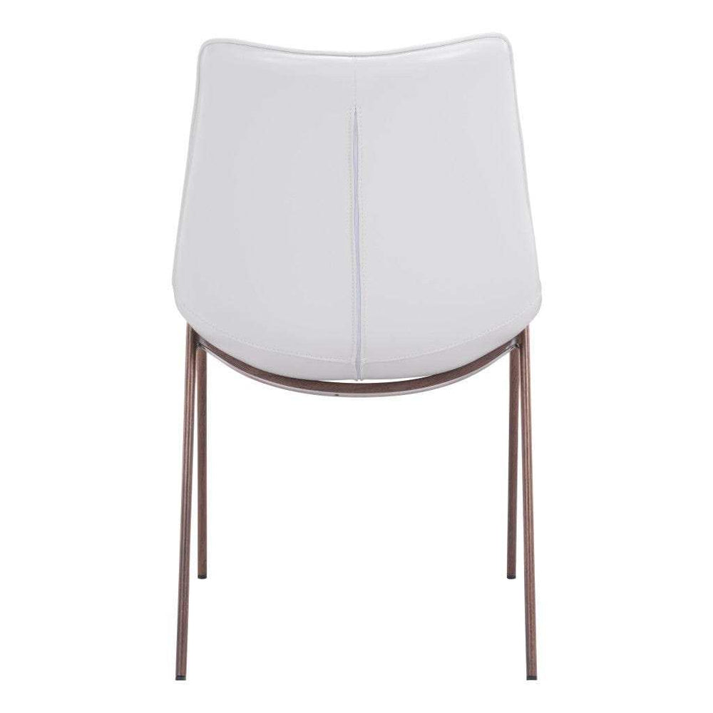 Stich White Faux Leather Side or Dining Chairs Set of 2 Chairs - Homeroots - Flyclothing LLC
