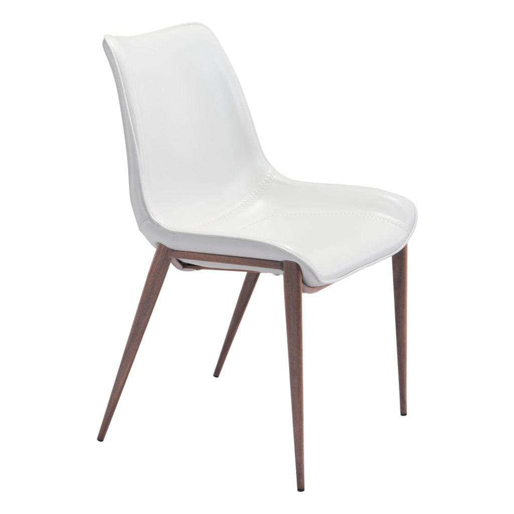 Stich White Faux Leather Side or Dining Chairs Set of 2 Chairs - Homeroots - Flyclothing LLC