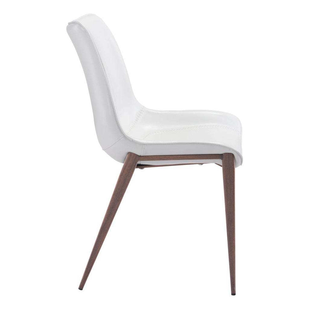 Stich White Faux Leather Side or Dining Chairs Set of 2 Chairs - Homeroots - Flyclothing LLC
