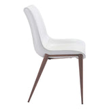 Stich White Faux Leather Side or Dining Chairs Set of 2 Chairs - Homeroots - Flyclothing LLC