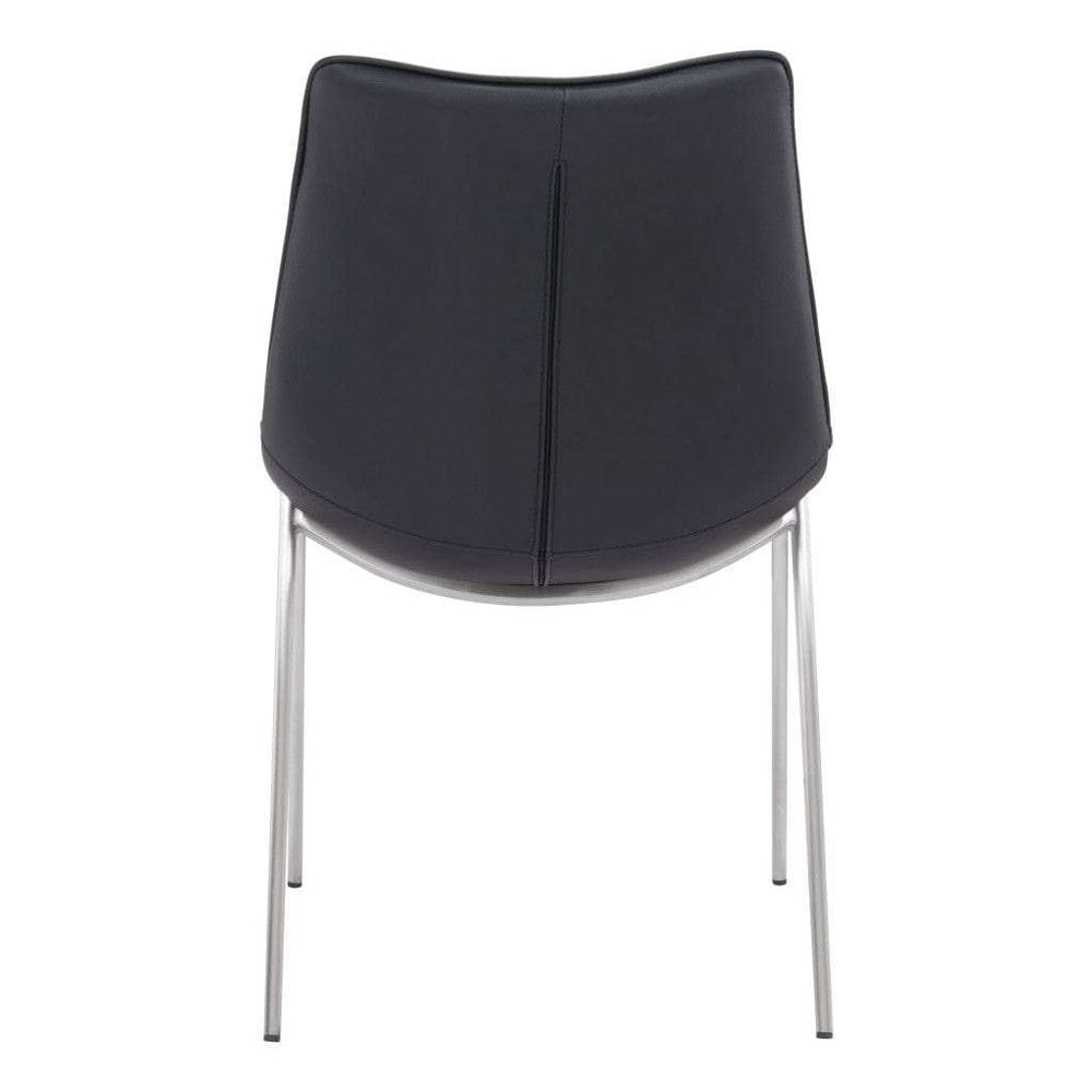 Stich White Faux Leather Side or Dining Chairs Set of 2 Chairs - Homeroots - Flyclothing LLC