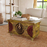 Mesa Carved Wooden Trunk Coffee Table - Homeroots - Flyclothing LLC