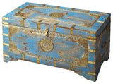 Traditional Hand Painted Brass Inlay Storage Trunk - Homeroots - Flyclothing LLC