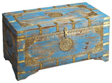 Traditional Hand Painted Brass Inlay Storage Trunk - Homeroots - Flyclothing LLC