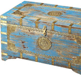 Traditional Hand Painted Brass Inlay Storage Trunk - Homeroots - Flyclothing LLC