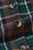 Plaid Button Up Long Sleeve Jacket - Trendsi - Flyclothing LLC