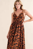 And The Why Leopard Print Plunge Maxi Dress - Trendsi - Flyclothing LLC