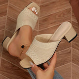 Open Toe Block Heel Sandals - Trendsi - Flyclothing LLC