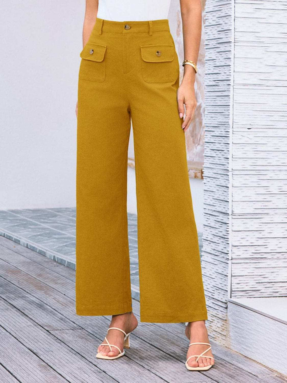 High Waist Wide Leg Pants - Trendsi - Flyclothing LLC