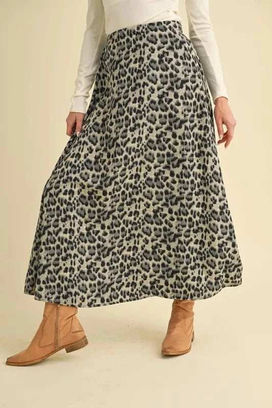 Aemi+Co Leopard Midi Skirt - Trendsi - Flyclothing LLC