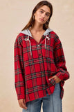 BiBi Brushed Plaid Hooded Jacket - Trendsi - Flyclothing LLC