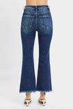 RISEN Full Size High Rise Crop Bootcut Fray Hem Jeans Plus Size - Trendsi - Flyclothing LLC