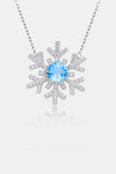 925 Sterling Silver Topaz Snowflake Shape Necklace - Trendsi - Flyclothing LLC