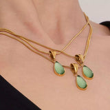 Stainless Steel Teardrop Necklace - Trendsi - Flyclothing LLC